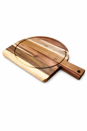 Luxe houten snijplank 44x32x2 cm halfrond